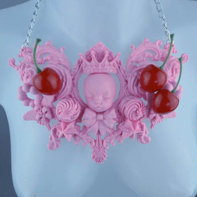 "Kamiko" Pink Doll Cherry Neckpiece