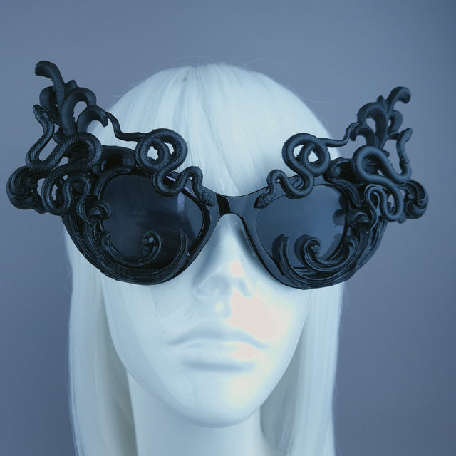 "Tamika" Black Filigree Snake Catseye Sunglasses