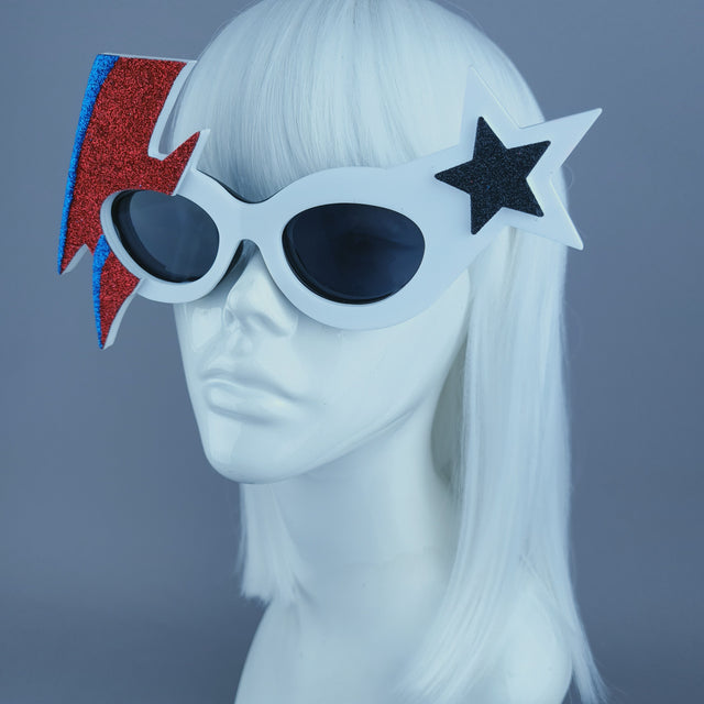 "Space Oddity" Smaller David Bowie Inspired Lightening Bolt Sunglasses