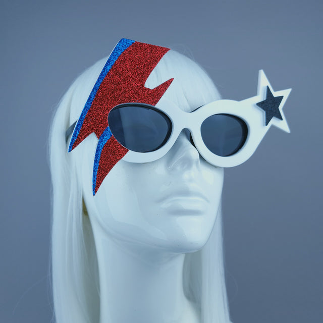 "Space Oddity" Smaller David Bowie Inspired Lightening Bolt Sunglasses