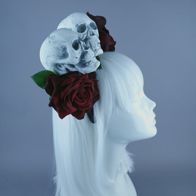 Skulls & Red Rose Headdress