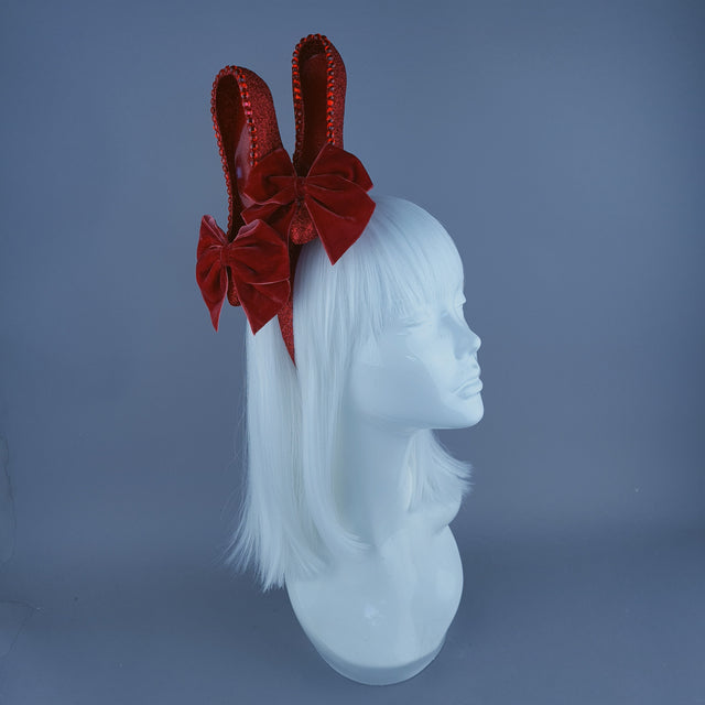 "There's No Place Like Home" Red Glitter Heels Headband