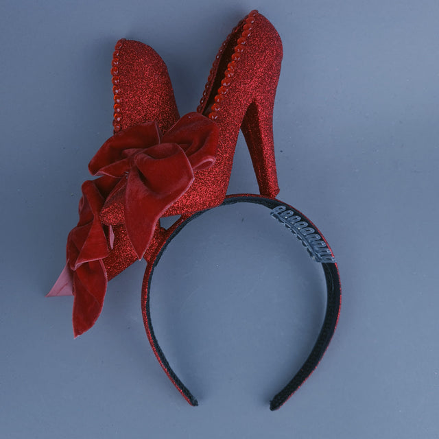 "There's No Place Like Home" Red Glitter Heels Headband