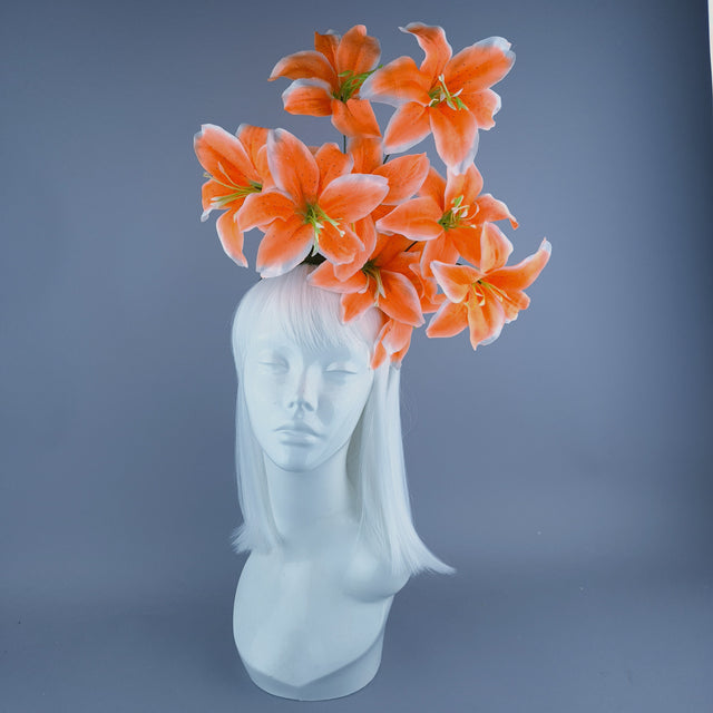 Bright Orange Lily Flower Headdress
