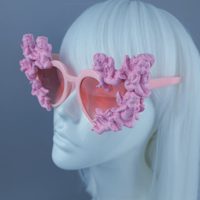 *SAMPLE!* Pink Cherub Heart Shaped Sunglasses