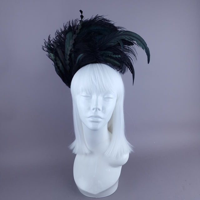 "Beyla" Black Feather Headdress