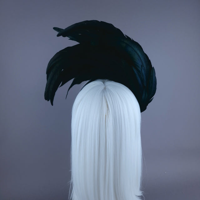 "Valda" Black Feather Headdress