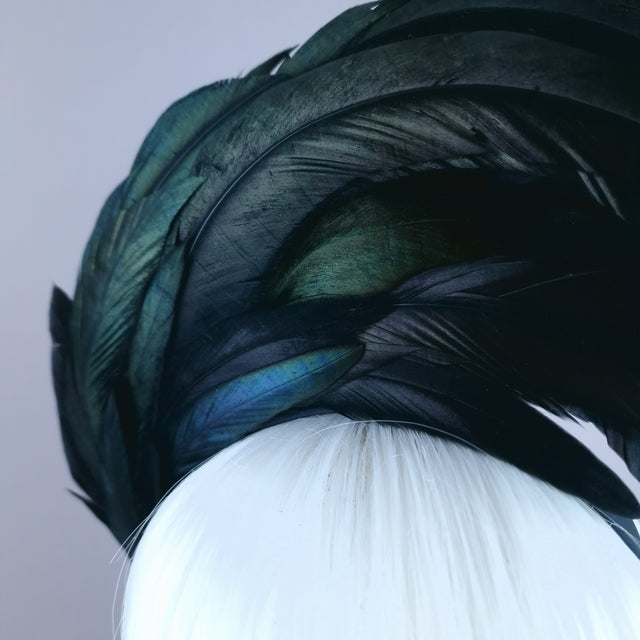 "Valda" Black Feather Headdress