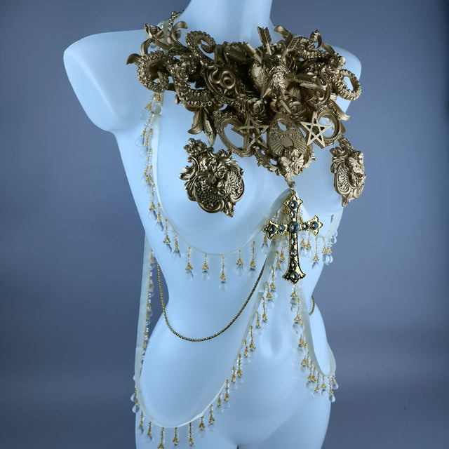 Effrayéi Gold Filigree Nipple Pasties & Beading Body Jewellery