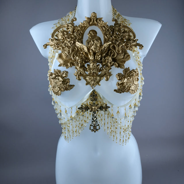"Caelesti" Gold Filigree Nipple Pasties & Beading Body Jewellery