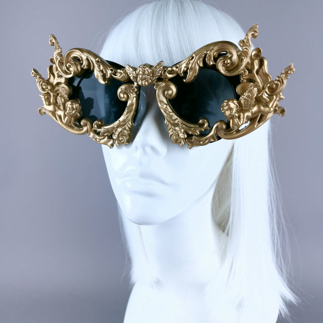 "Glory" Gold Filigree Ornate Unisex Sunglasses