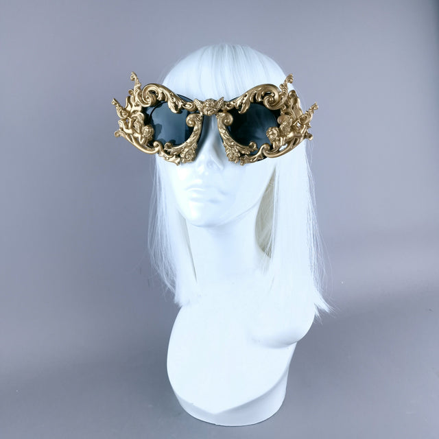 "Glory" Gold Filigree Ornate Unisex Sunglasses