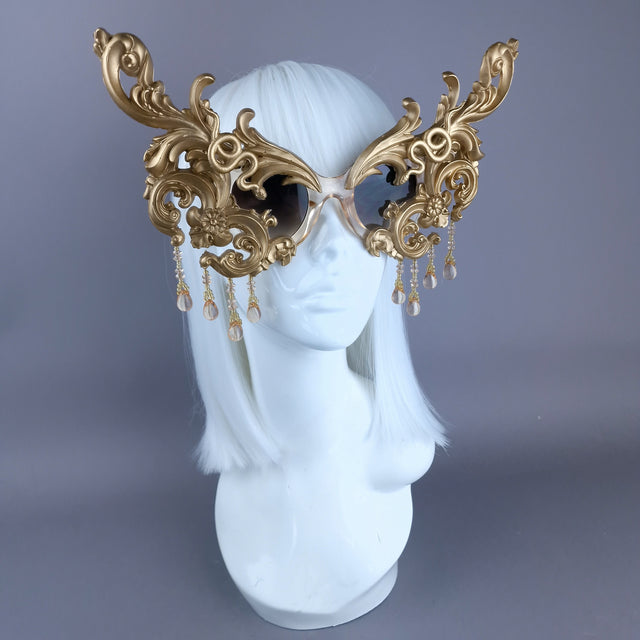 "Fringilla" OTT Gold Filigree Beading Sunglasses
