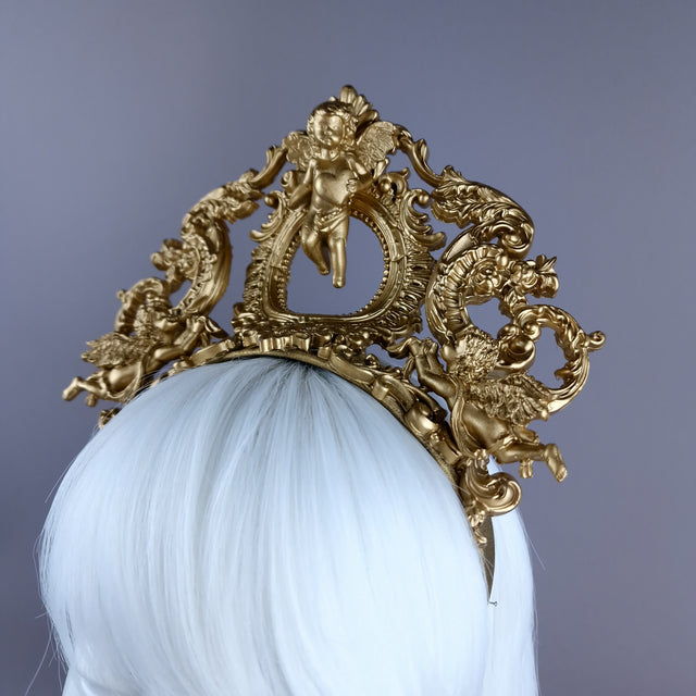 "Kishë" Gold FIligree & Cherub Headdress