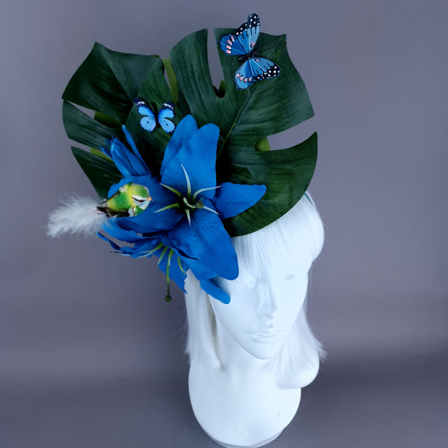 "Celastrina" Blue Flower, Bird & Butterfly Headdress