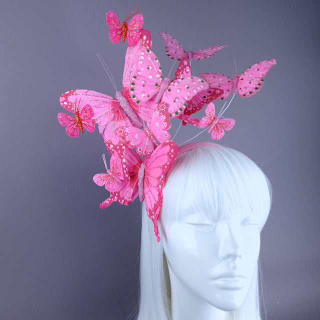 "Flutura" Pink Butterfly Headdress