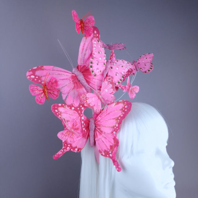 "Flutura" Pink Butterfly Headdress