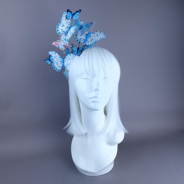 "Sebille" Blue Butterfly Headdress