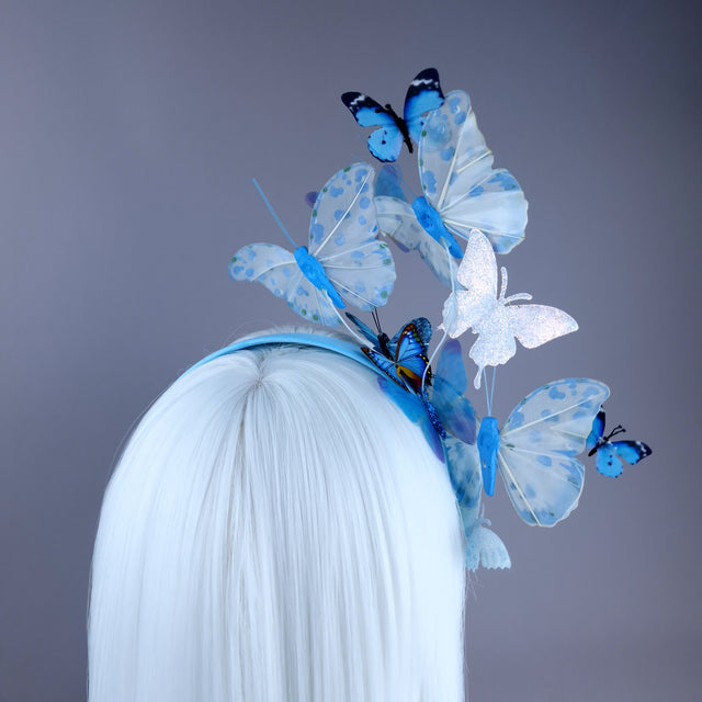 "Sebille" Blue Butterfly Headdress