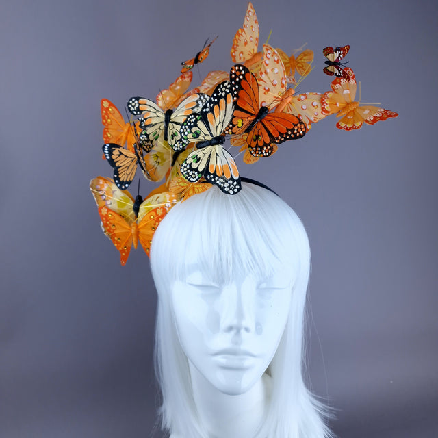 "Kelebek" Orange Butterfly Headdress