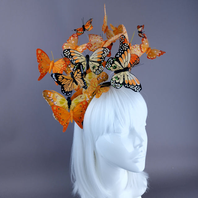 "Kelebek" Orange Butterfly Headdress