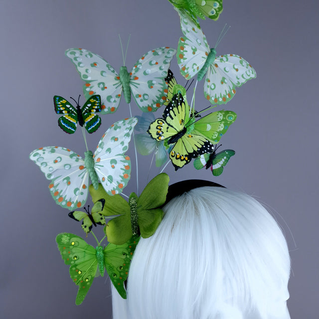 "Perhonen" Green Butterfly Headdress