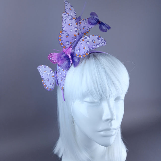 "Itzpa" Purple Butterfly Headdress