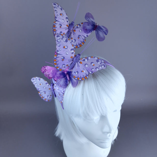 "Itzpa" Purple Butterfly Headdress