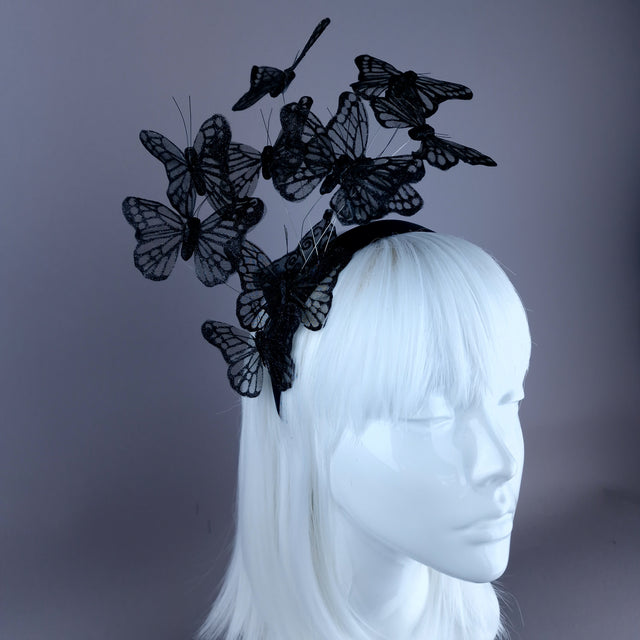 "Cassius" Black Butterfly Headdress