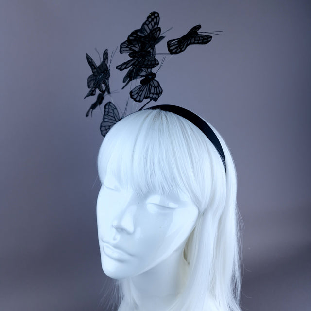 "Cassius" Black Butterfly Headdress