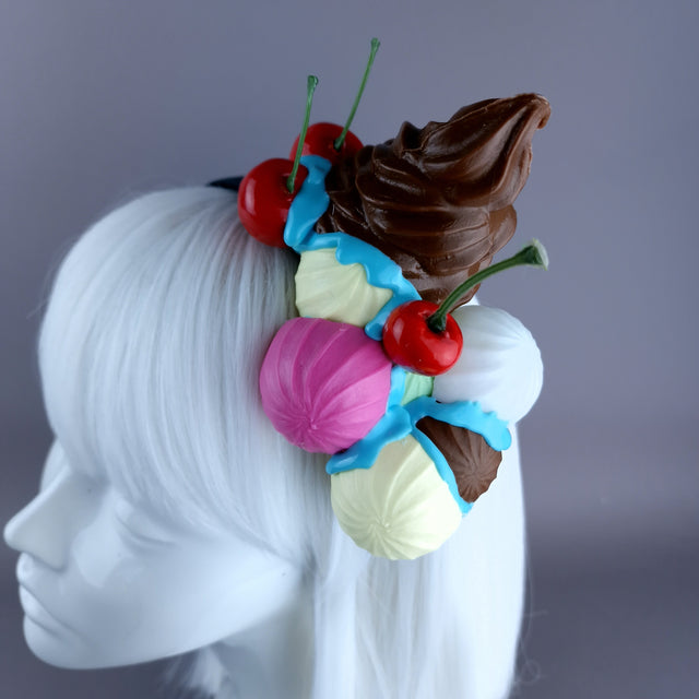 "Neapolitan" Ice-cream Multi Coloured Headpiece