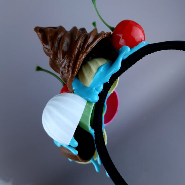 "Neapolitan" Ice-cream Multi Coloured Headpiece