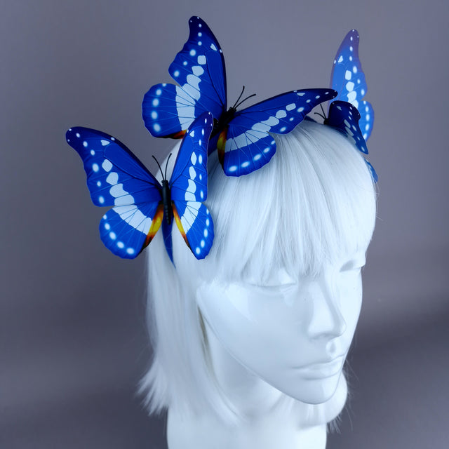 "Azure" Large Blue Butterflies Headdress