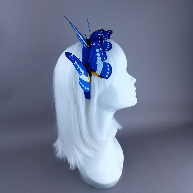 "Azure" Large Blue Butterflies Headdress