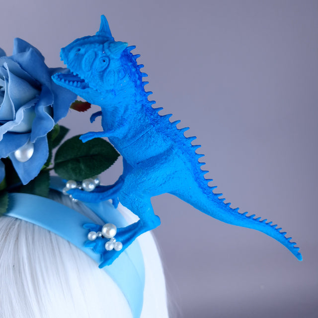 "Terror" Dinosaur, Pearls & Blue Rose Headdress