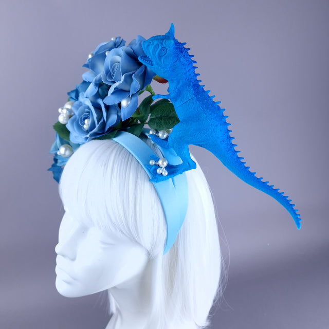 "Terror" Dinosaur, Pearls & Blue Rose Headdress