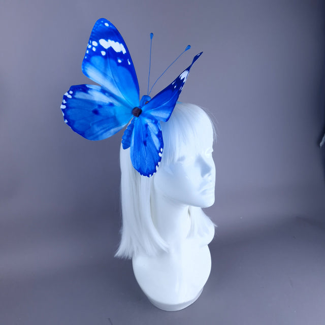 "Kocho" Giant Blue Butterfly Headdress