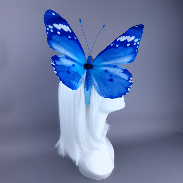 "Kocho" Giant Blue Butterfly Headdress
