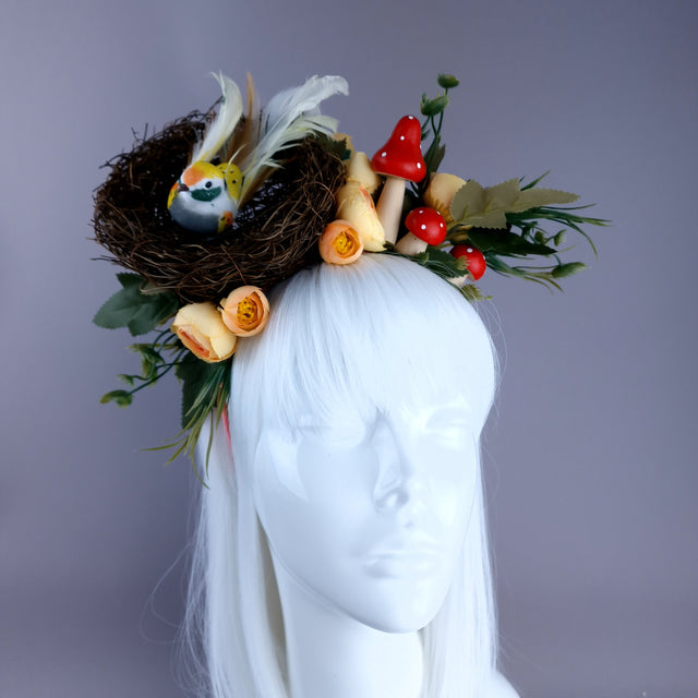 "Spring Has Sprung" Orange Birds Nest Flower Crown