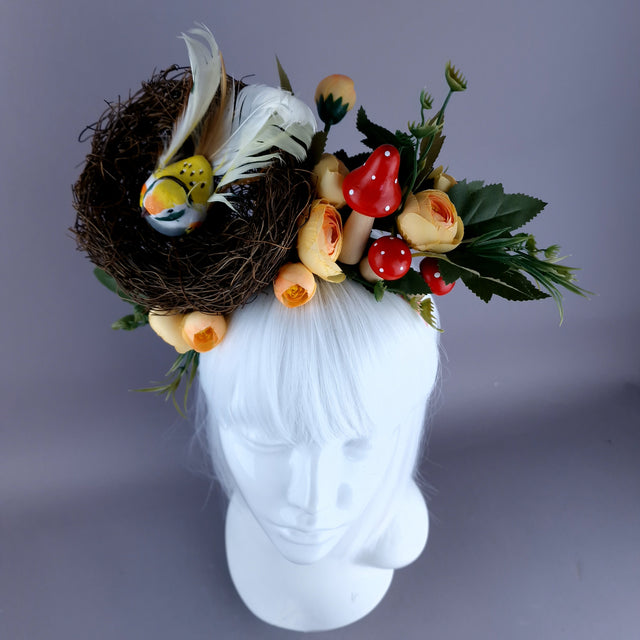 "Spring Has Sprung" Orange Birds Nest Flower Crown