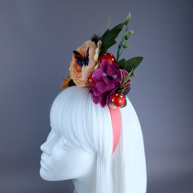 "Spring Has Sprung" Orange & Peach Birds Nest Flower Crown