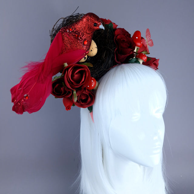 "Spring Has Sprung" Red Birds Nest Flower Crown