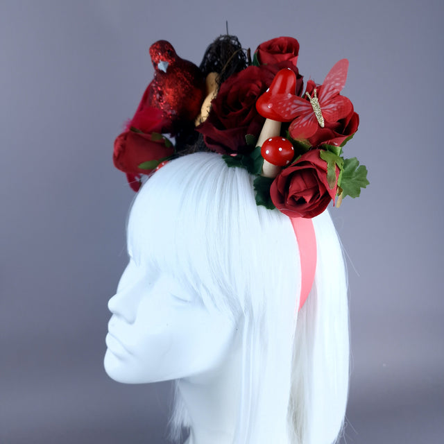 "Spring Has Sprung" Red Birds Nest Flower Crown