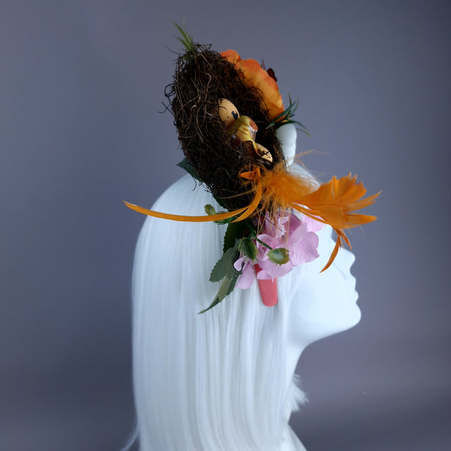 "Spring Has Sprung" Orange Birds Nest Flower Crown