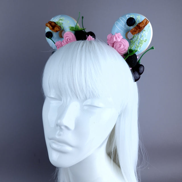 "Delish" Blue Donut Ear, Pink Icing, Blue Headband Headpiece