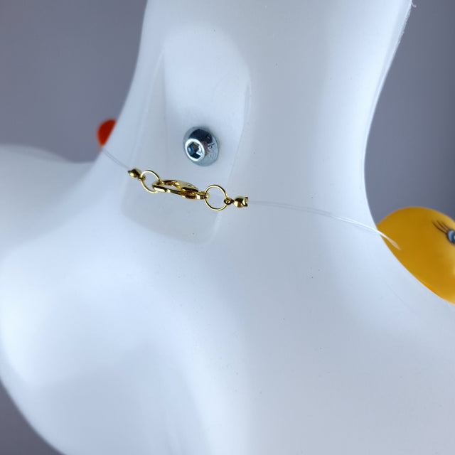 "Quackers" Yellow Bath Duck Heads Neckpiece