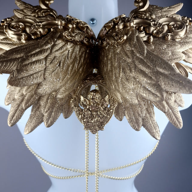 Fallen Gold Filigree Wings Body Jewellery – Pearls & Swine