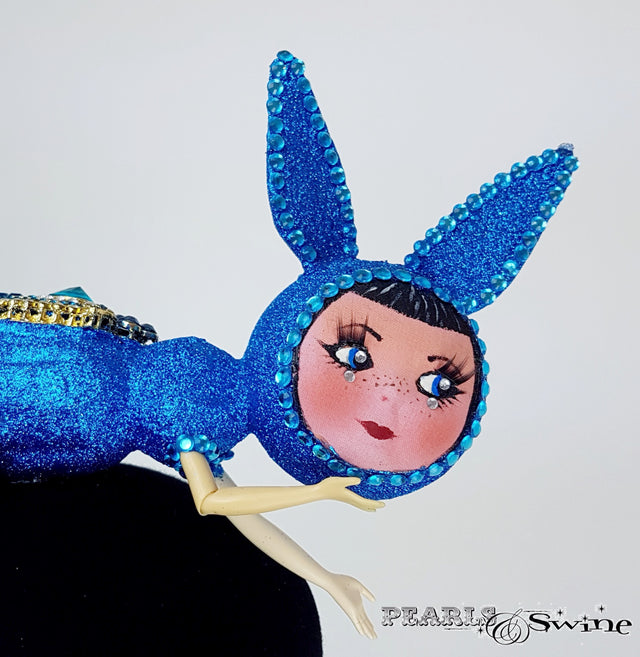 Doll face Blue sparkling hat