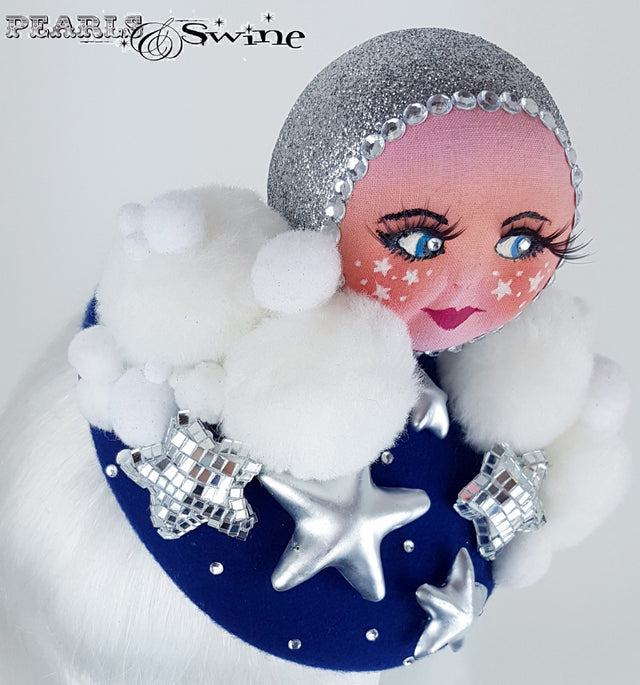 Moon and stars doll face hat