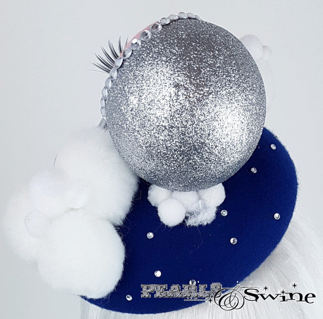 glittering moon and stars doll face hat